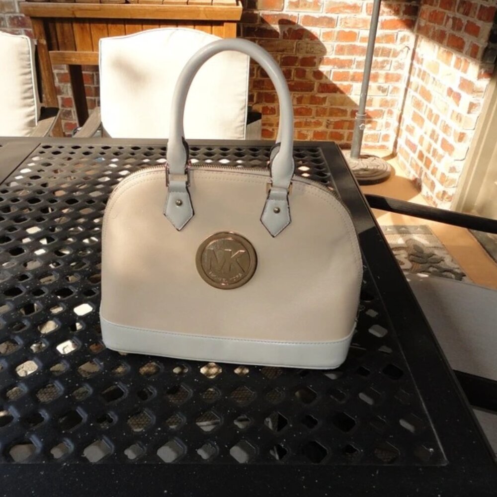 MK Faux Leather Cream Women's Satchel